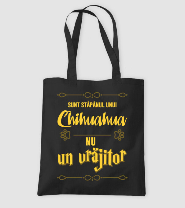 sunt stăpânul unui chihuahua, nu un vrăjitor model negru pe tricou
