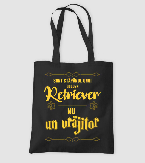 sunt stăpânul unui golden retviever, nu un vrăjitor model negru pe tricou
