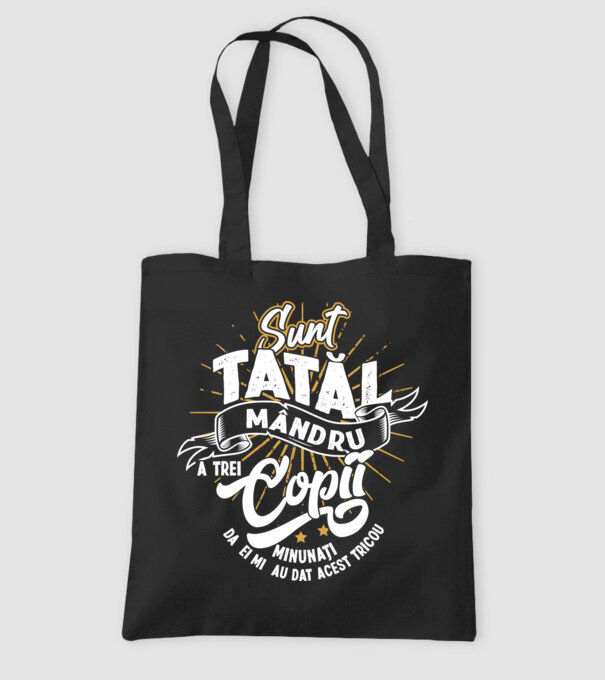 Sunt tatăl mândru a trei copii minunați - da, ei mi-au dat acest tricou model negru pe tricou