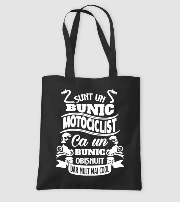 Sunt un bunic motociclist, ca un bunic obișnuit, dar mult mai cool model negru pe tricou