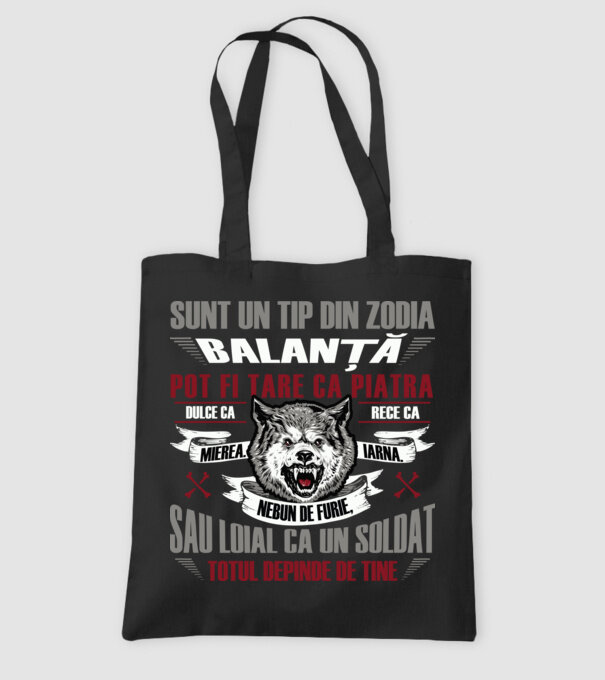 Sunt un tip din zodia Balanță model negru pe tricou