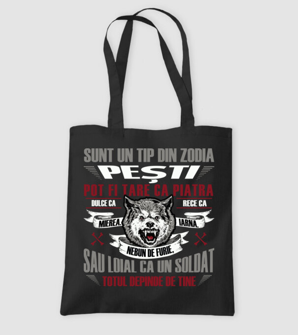 Sunt un tip din zodia Pești model negru pe tricou
