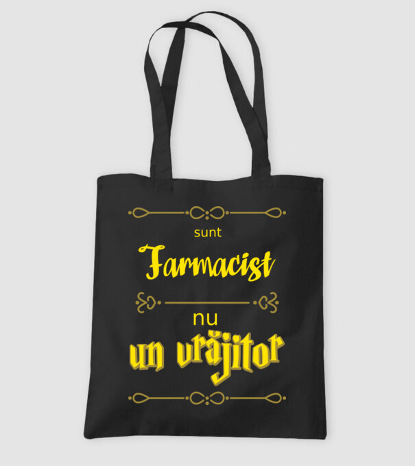 Sunt farmacist, nu un vrăjitor model negru pe tricou