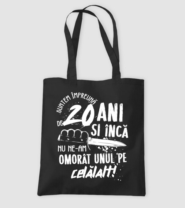 Suntem împreună de 20 ani model negru pe tricou