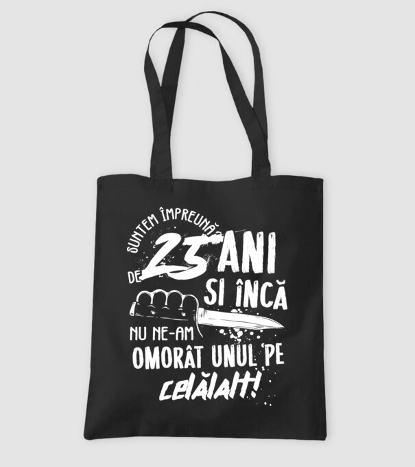 Suntem împreună de 25 ani model negru pe tricou