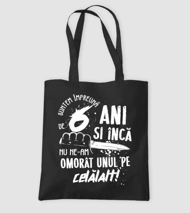 Suntem împreună de 6 ani model negru pe tricou
