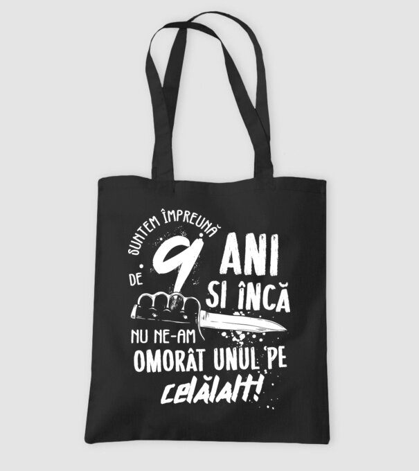 Suntem împreună de 9 ani model negru pe tricou