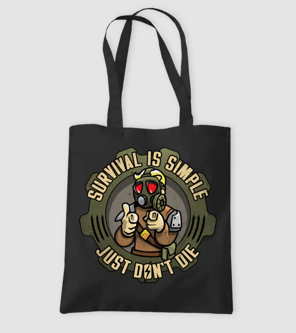 Survival model negru pe tricou