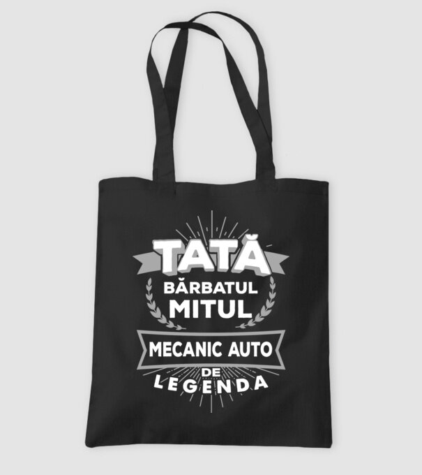 Tată - bărbatul, mitul, mecanic auto de legendă model negru pe tricou