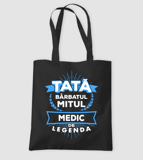 Tată - bărbatul, mitul, medic de legendă model negru pe tricou