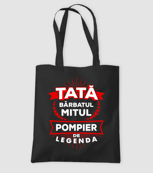 Tată - bărbatul, mitul, pompier de legendă model negru pe tricou