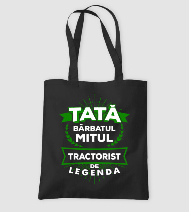 Tată - bărbatul, mitul, tractorist de legendă model negru pe tricou
