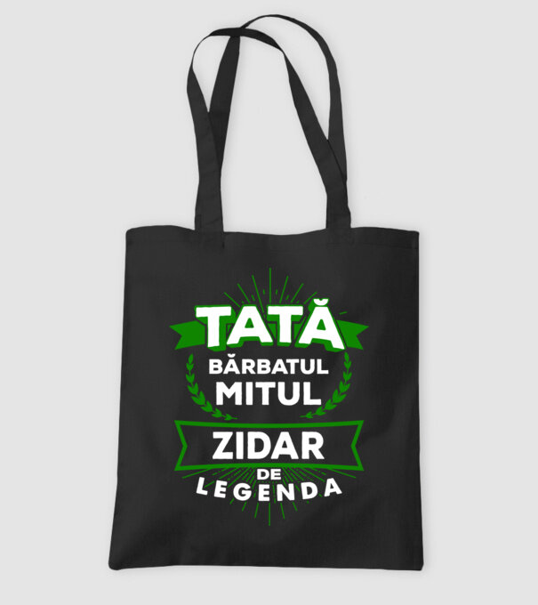 Tată - bărbatul, mitul, zidar de legendă model negru pe tricou