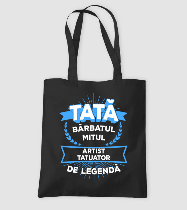 TATĂ - bărbatul, mitul, artist tatuator de legendă model negru pe tricou
