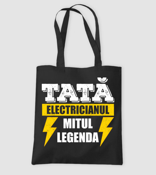 Tată - Electricianul, Mitul, Legenda model negru pe tricou