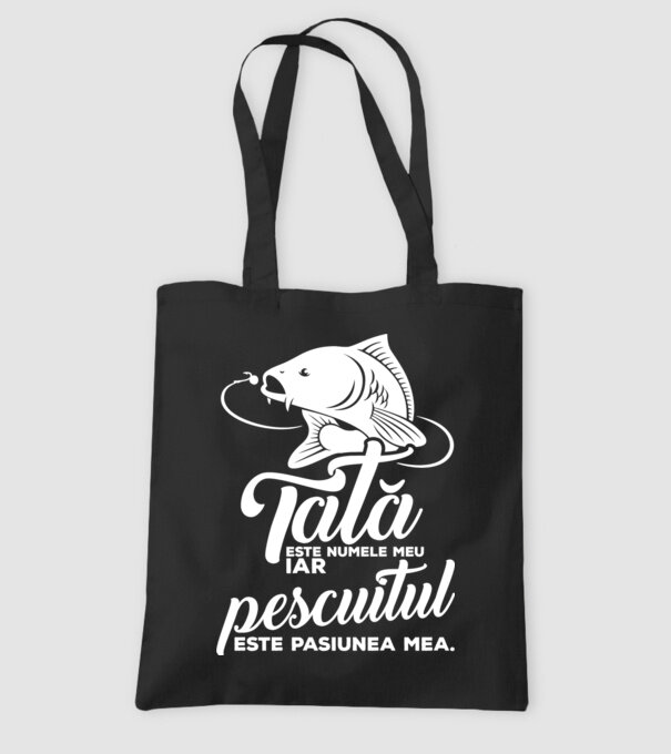 Tată este numele meu, iar pescuitul este pasiunea mea model negru pe tricou