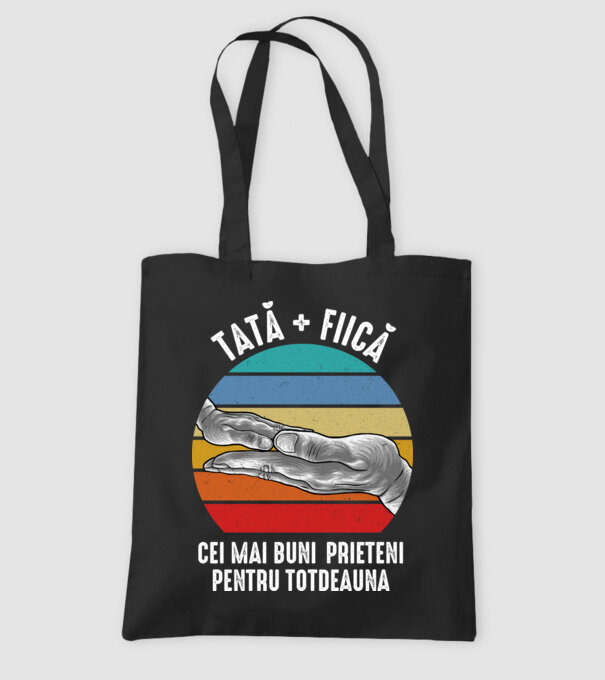 Tată - fiică Cei mai buni prieteni pentru totdeauna model negru pe tricou