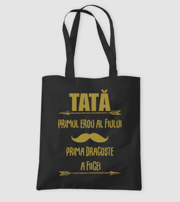 Tată - primul erou al fiului, prima dragoste a fiicei model negru pe tricou