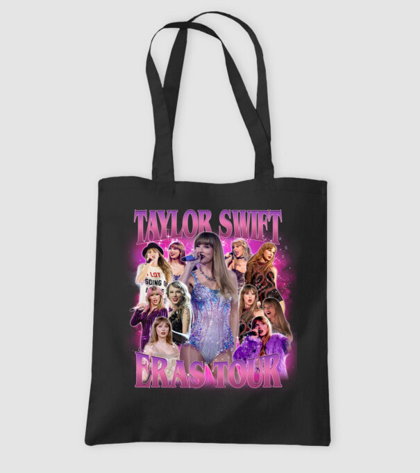 Taylor Swift ERAS bootleg 01 model negru pe tricou