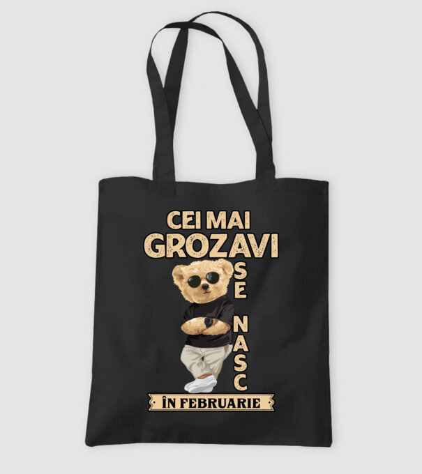 Teddy cel cool februarie model negru pe tricou