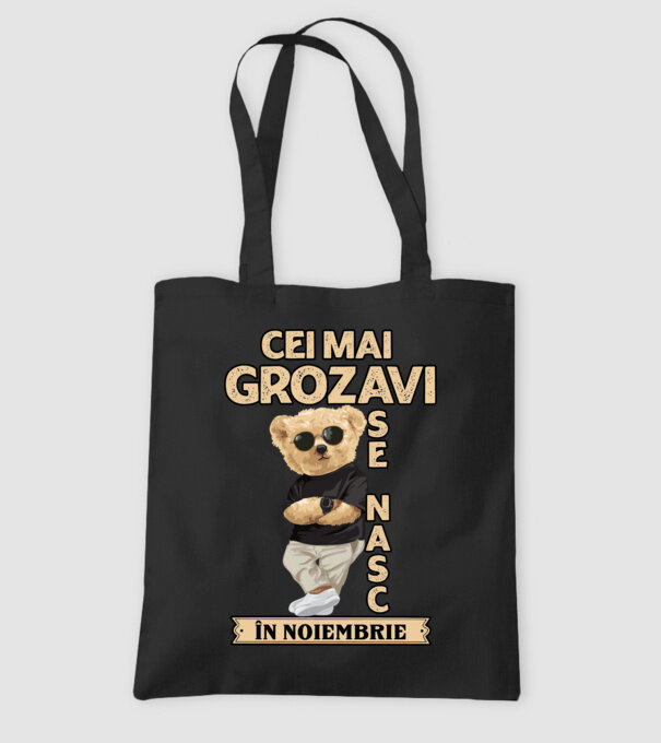 Teddy cel cool noiembrie model negru pe tricou
