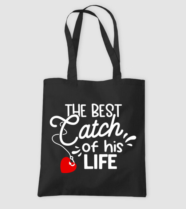 The best catch fehér model negru pe tricou
