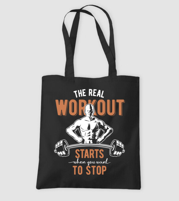 The Real Workout model negru pe tricou