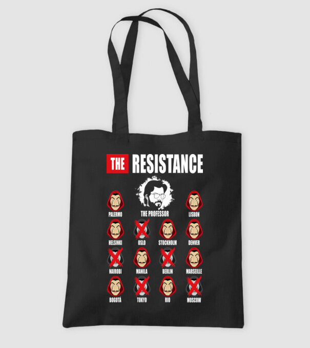 the resistance la casa de papel model negru pe tricou