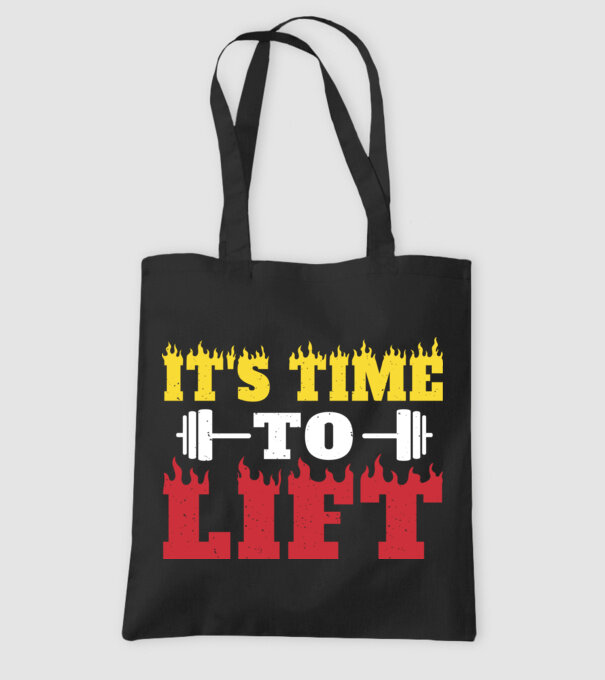 Time to lift model negru pe tricou