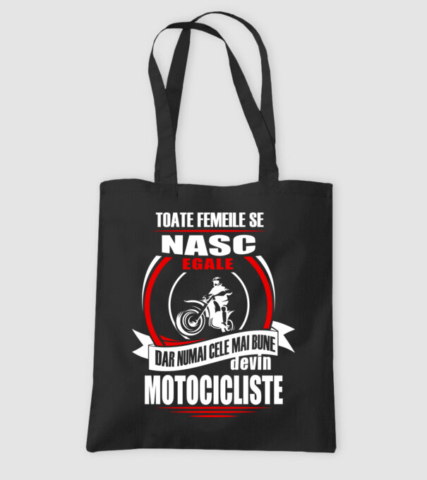 Toate femeile se nasc egale, dar numai cele mai bune devin motocicliste model negru pe tricou