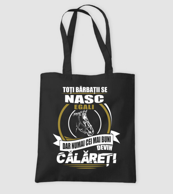 Toți bărbații se nasc egali călăreți model negru pe tricou