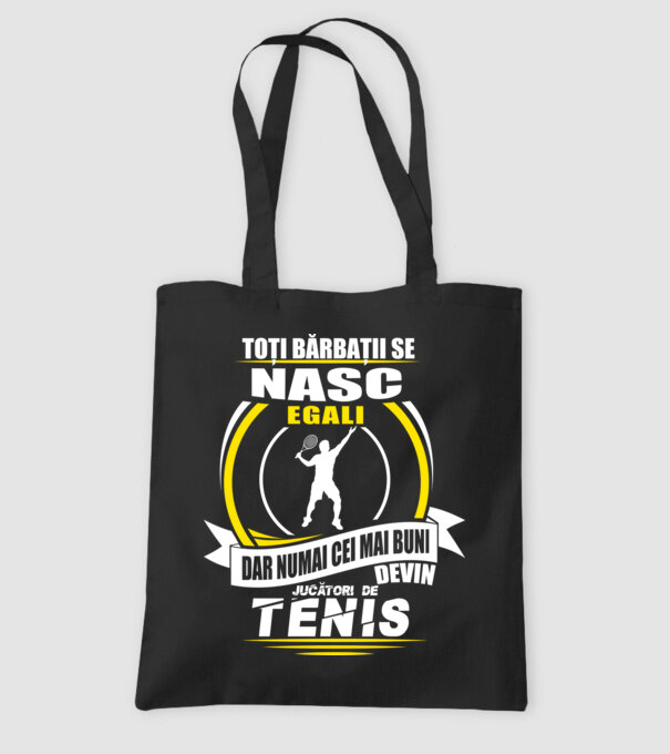 Toți bărbații se nasc egali jucătorii de tenis model negru pe tricou