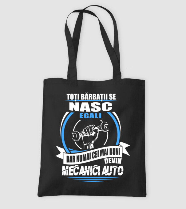 Toți bărbații se nasc egali mecanici auto model negru pe tricou