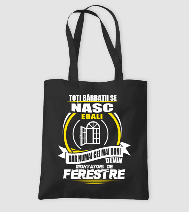 Toți bărbații se nasc egali montatori De ferestre model negru pe tricou
