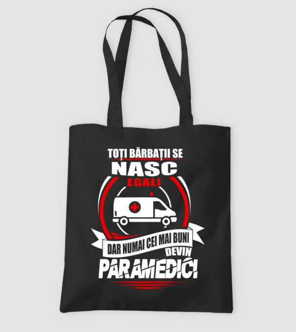 Toți bărbații se nasc egali paramedici model negru pe tricou