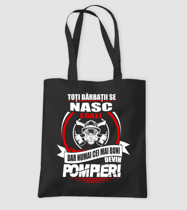 Toți bărbații se nasc egali pompieri model negru pe tricou