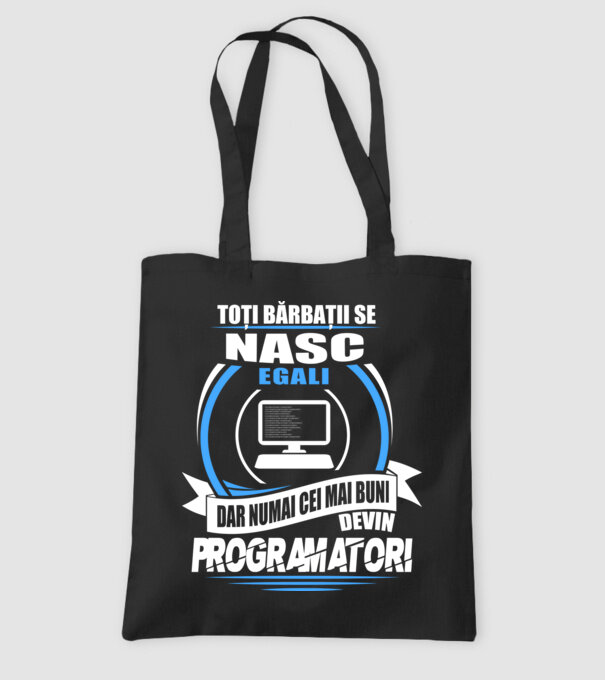 Toți bărbații se nasc egali programatori model negru pe tricou