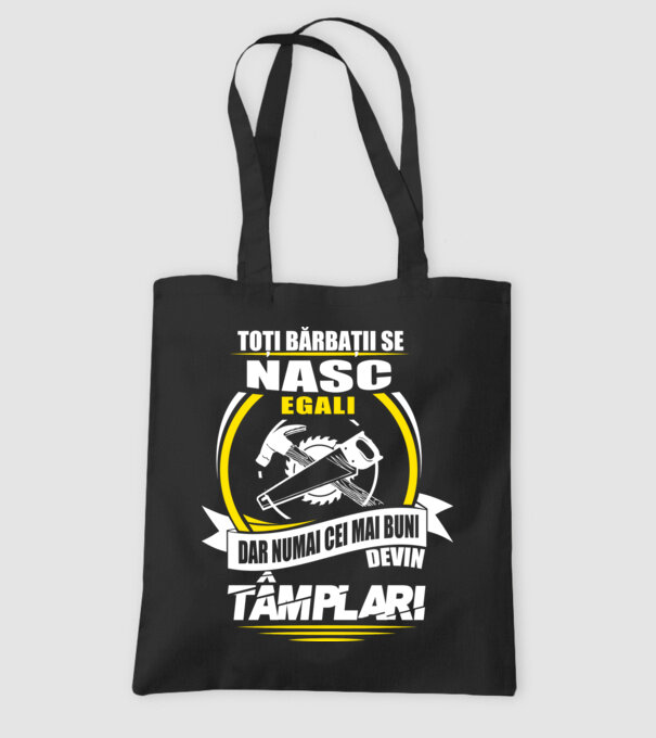 Toți bărbații se nasc egali tâmplari model negru pe tricou