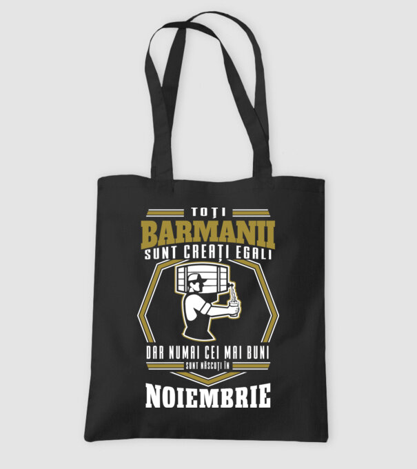 Toți barmanii creați egali noiembrie model negru pe tricou
