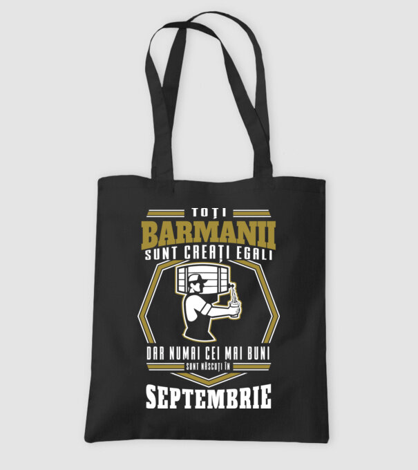 Toți barmanii creați egali Septembrie model negru pe tricou