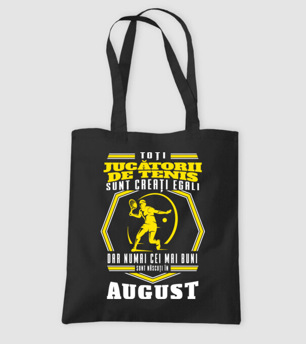 Toți jucătorii de tenis sunt creați egali August model negru pe tricou