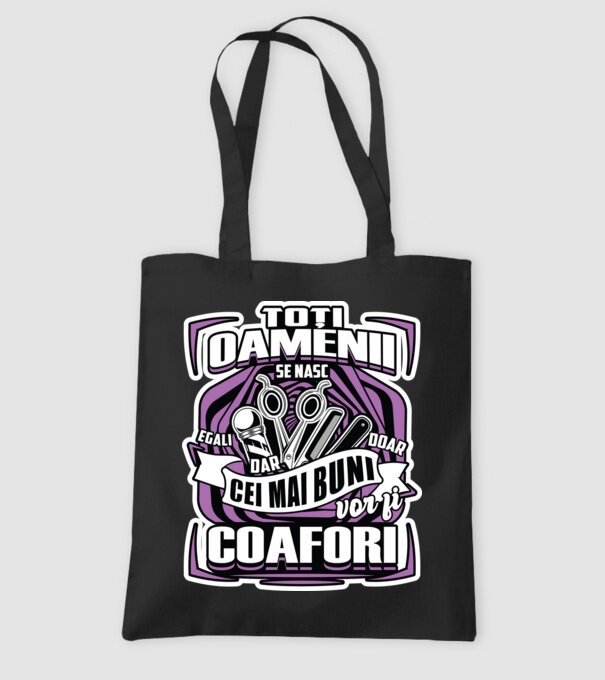 Toți oamenii coafori model negru pe tricou