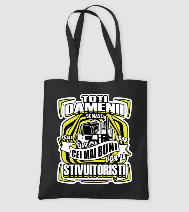 Toți oamenii stivuitoriști model negru pe tricou