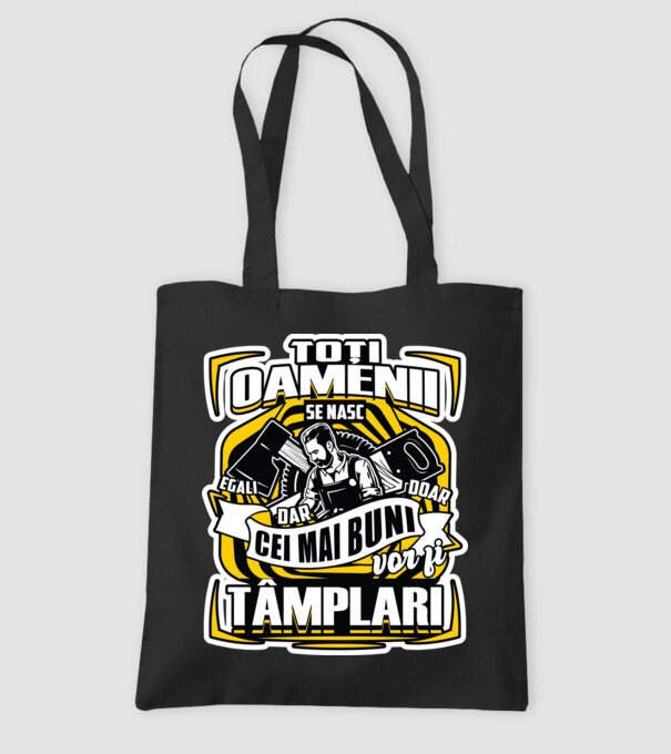 Toți oamenii tâmplari model negru pe tricou