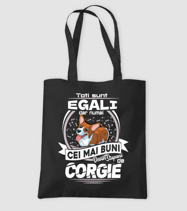 Toți sunt egali, dar numai cei mai buni devin stăpâni de corgie lght model negru pe tricou