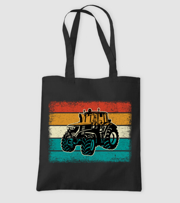 TRACTOR model negru pe tricou