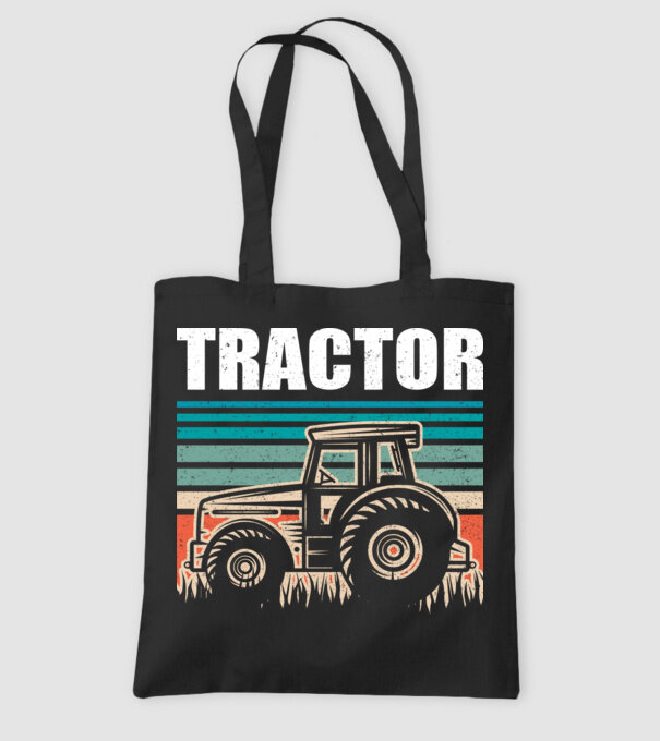 TRACTOR model negru pe tricou