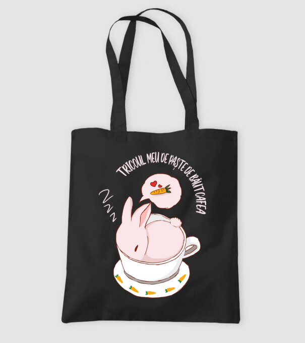 tricoul meu de Paște de băut cafea model negru pe tricou