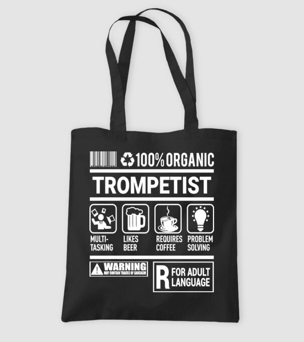 trompetist model negru pe tricou