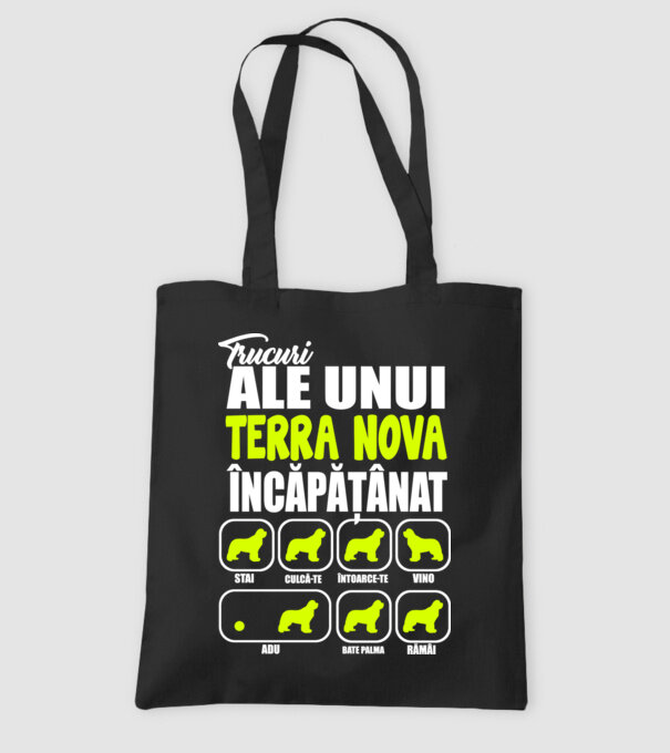 trucuri ale unui Terra Nova încăpățânat stai, culcă-te, întoarce-te, vino, adu, bate palma, rămâi model negru pe tricou